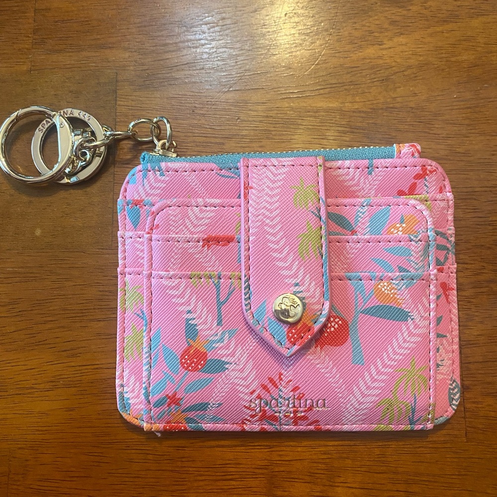 Spartina 449 Pink and Orange Floral Card Holder